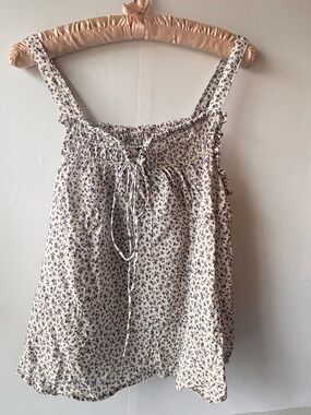 Sleeveless Floral Blue and White Women's Top Feminine Y2K DitsyFloral